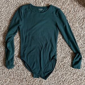 Old Navy Dark Green Long-Sleeve One-Piece Bodysuit